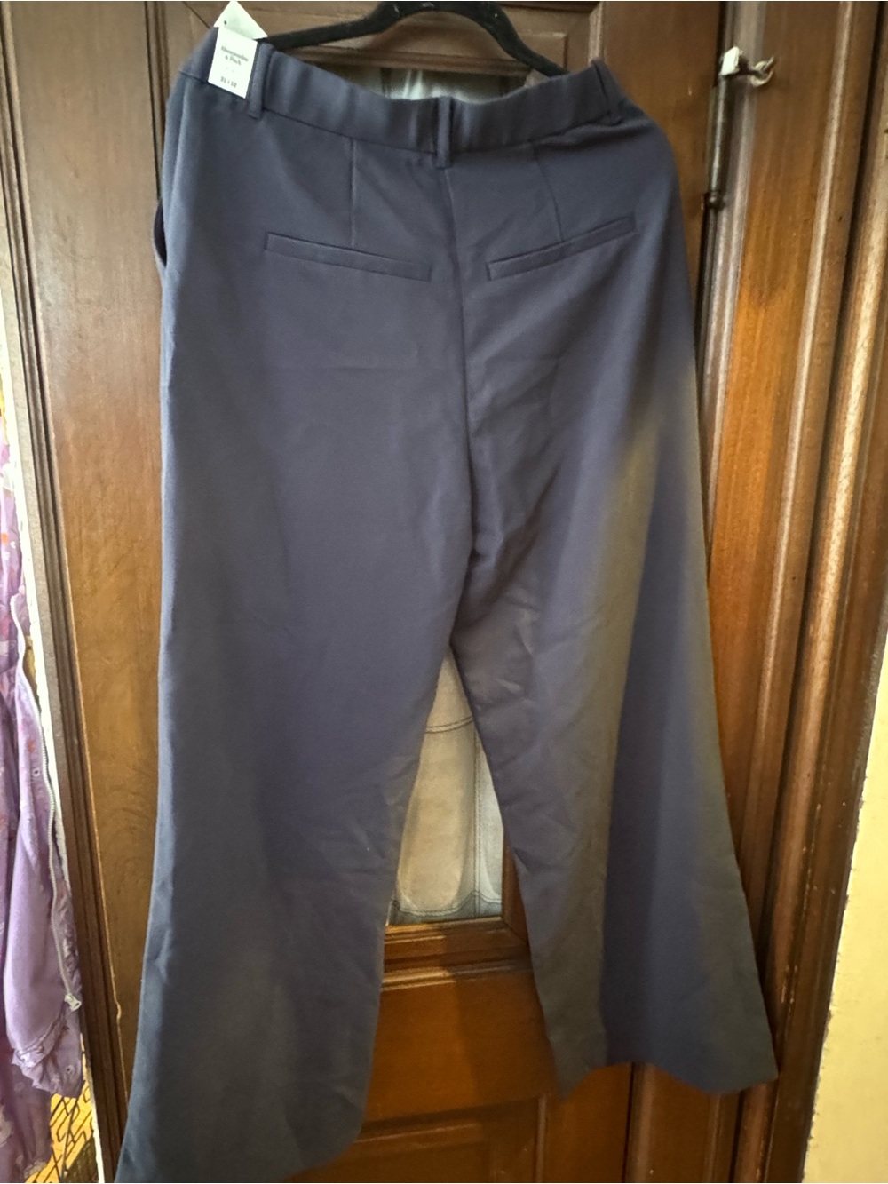 Abercrombie & Fitch Sloane Tailored wide leg Pant in Navy size 31/12 - Picture 8 of 8